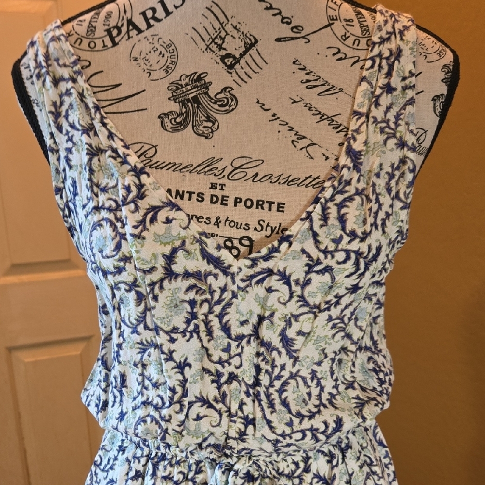 Lucky Brand Blue and White Sleeveless Maxi Dress #864 - Picture 2 of 9